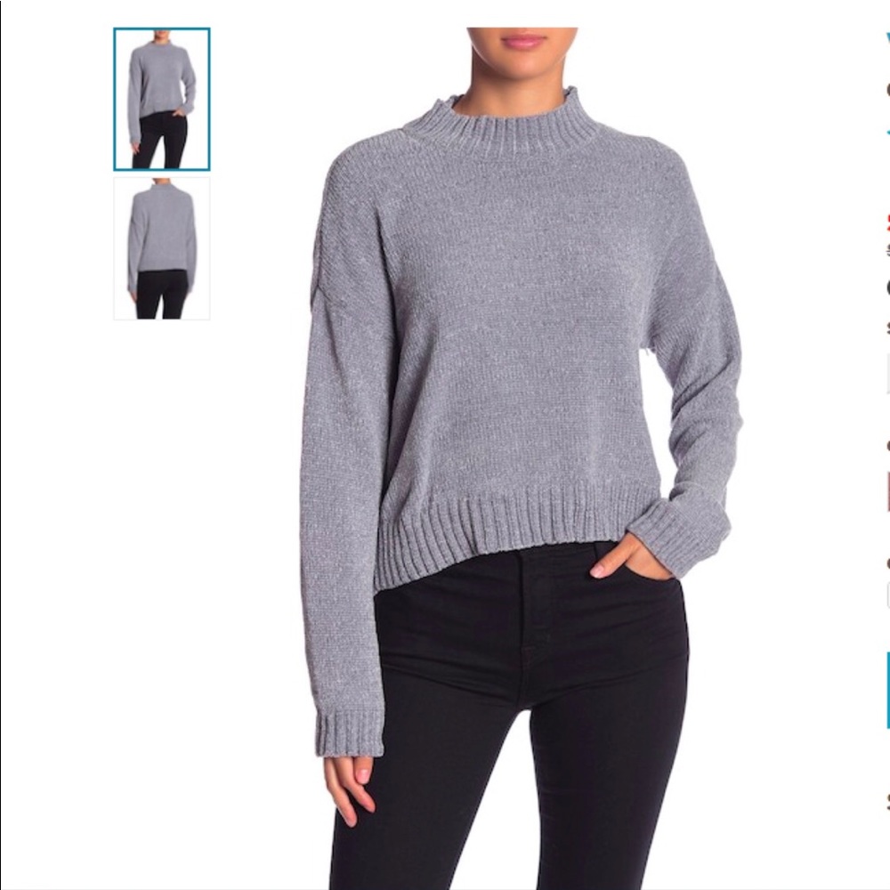 Woven Heart Chenille Mock Neck Sweater